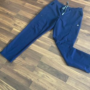 High waisted Yola navy blue scrub pants size medium petite